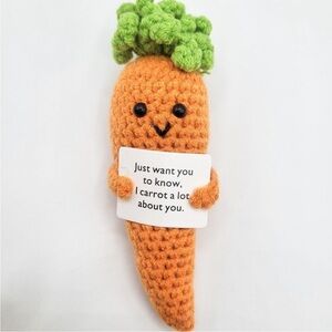 Positive Cheer Emotional Support Caring Carrot Crochet Knit